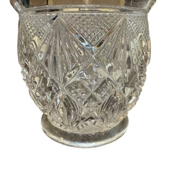 Vintage Pressed Glass Cut Design Bowl Vase - Picture 1 of 5